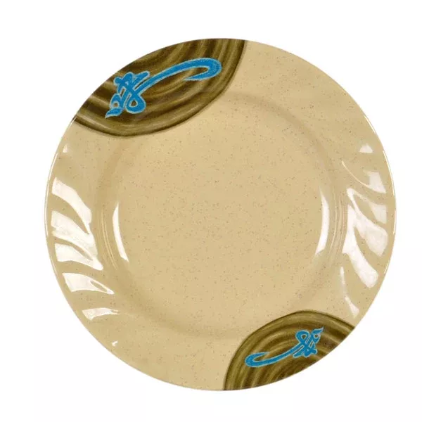 10-1/2″ Melamine Curved Rim Plate, Wei