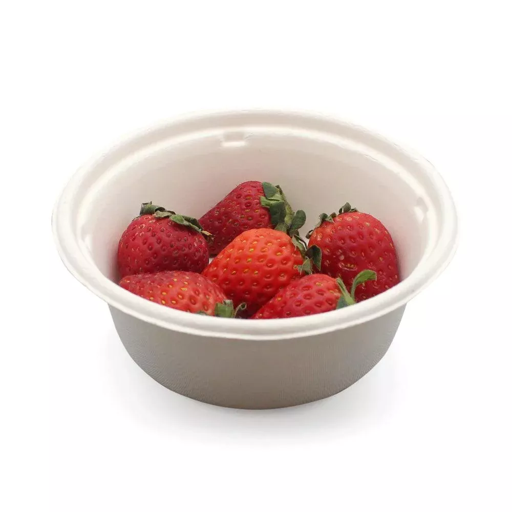 100% Biodegradable Sugarcane 400ml Round Bowl-A