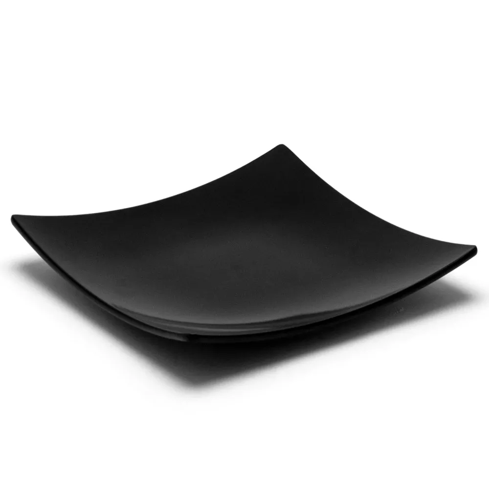 12-3/8″ Melamine Square Flare Plate, Black