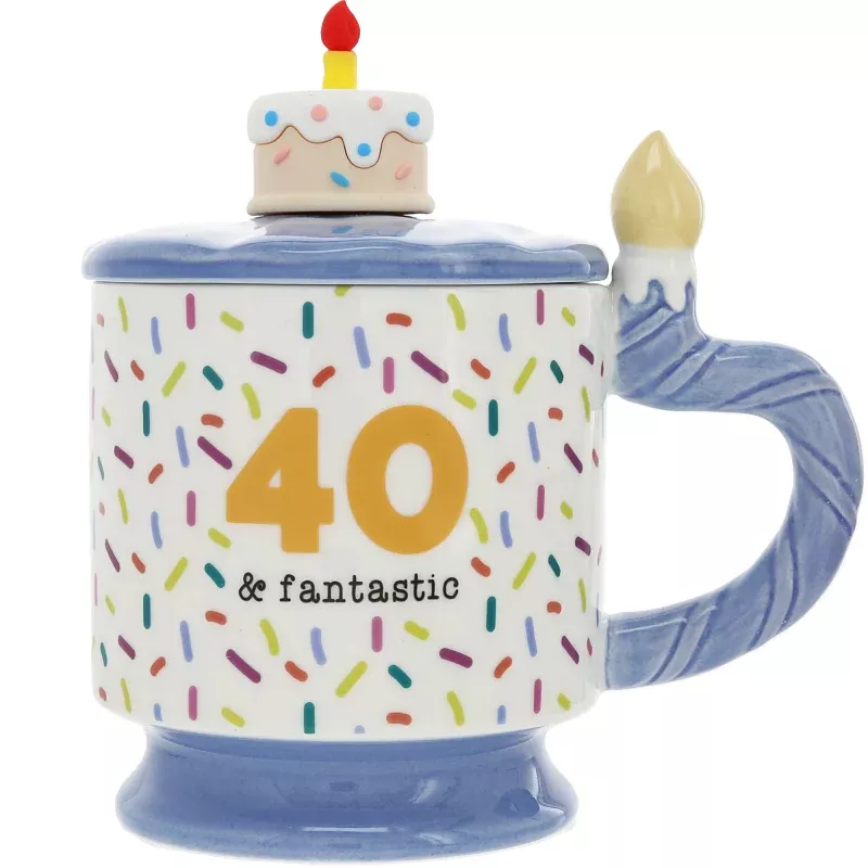 40 14 oz Mug with Birthday Cake Lid