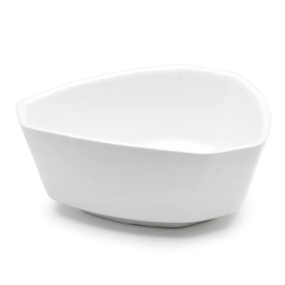 5-1/4″ Irregular Bowl, White Ceramic