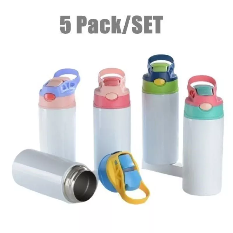 5pcs*350ml sublimation kids water bottle blank kid bottle sippy cup