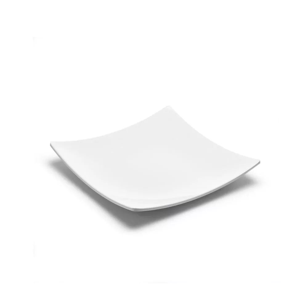 7-3/8" Melamine Square Flare Plate, White