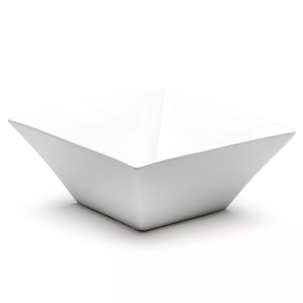 9-7/8″ Square Bowl, White Ceramic