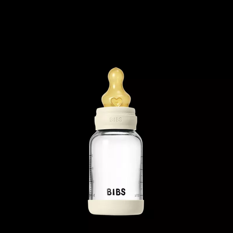 Baby Glass Bottle Set 4oz Latex - Ivory