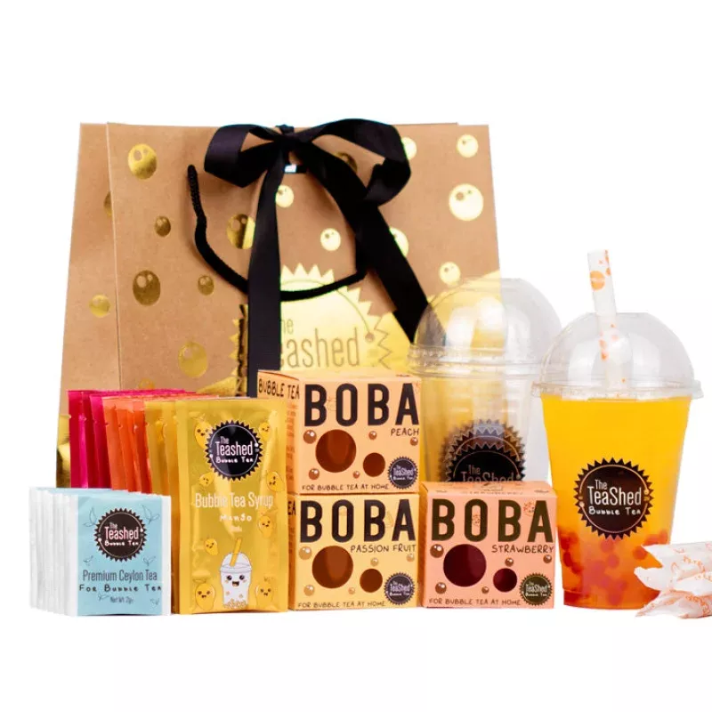 Bubble Tea Kit Gift Set with Syrup 9 Servings