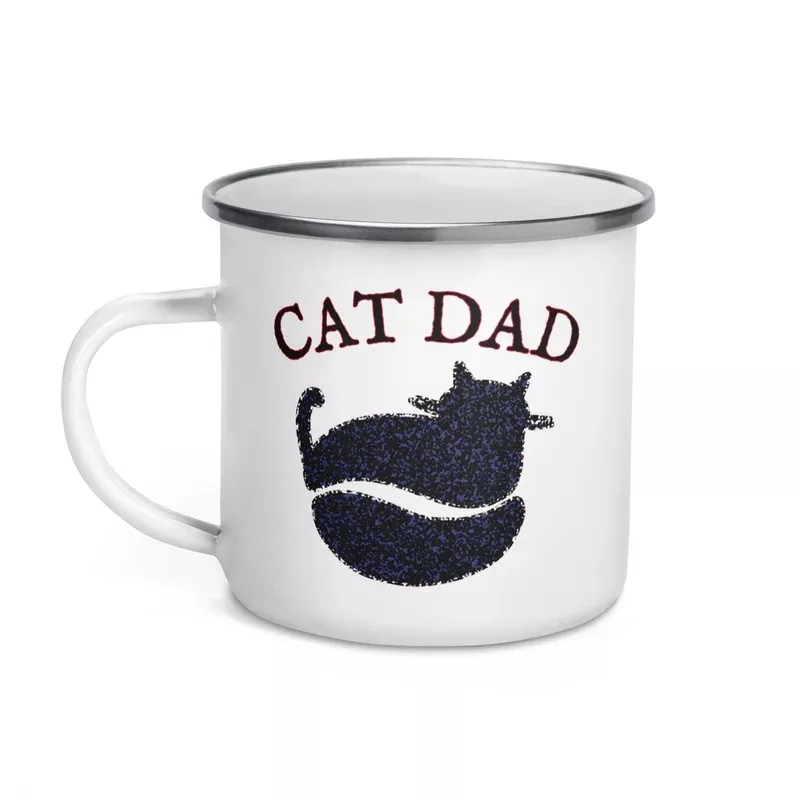 Cat Dad Enamel Mug
