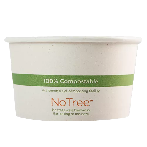 Compostable 8 oz NoTree Paper Bowl I No PFAS Added I 1000 per case