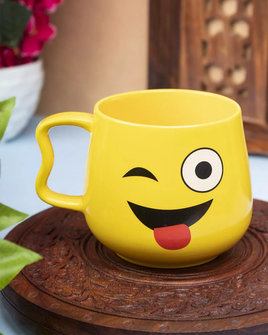 ‘Crazy Face Emoji’ Ceramic Tea & Coffee Mug in Ceramic ( 530 mL, Microwave Safe)