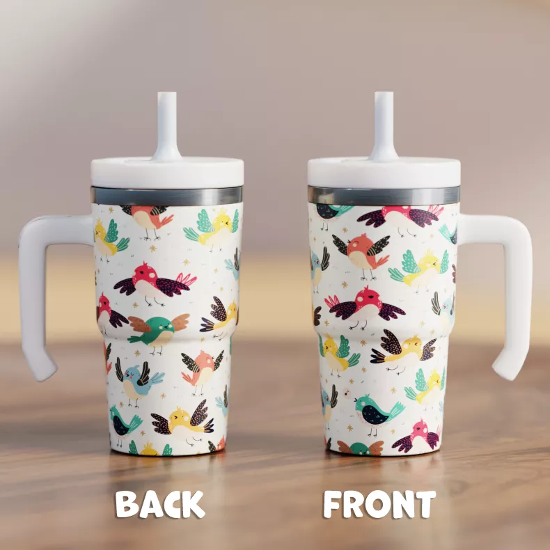Cute Birds Spill Proof Kids CREWCUP 20oz
