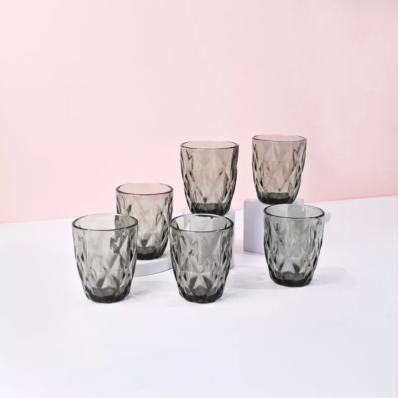 Dark Green Glass Tumbler Set of 6