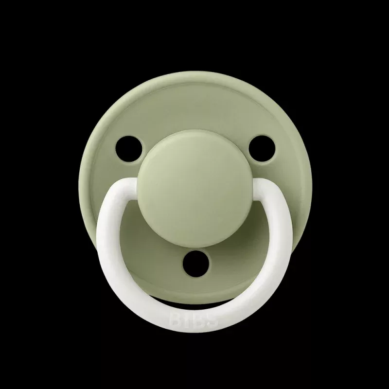 De Lux GLOW Pacifier - Sage|Round|2&One Size|Latex&Silicone