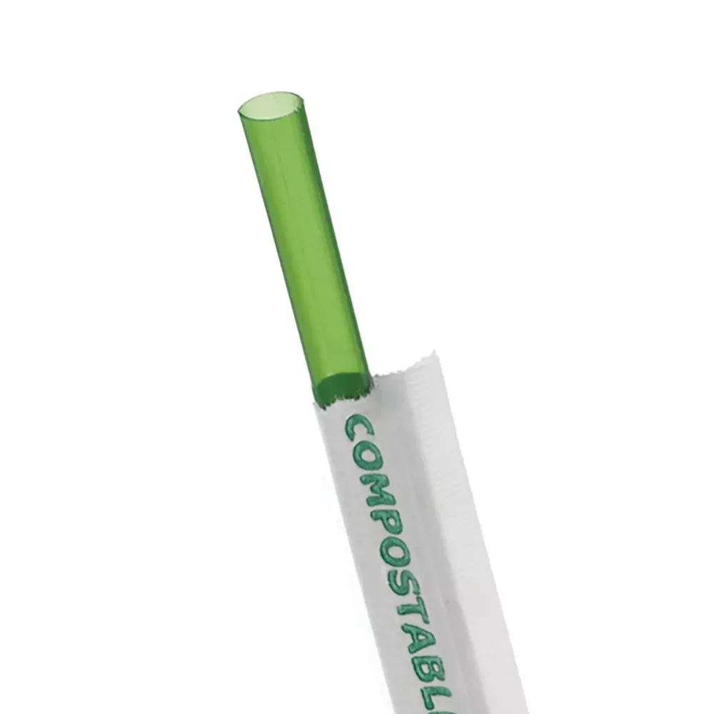 Eco-Products 7.75″ Green WRAPPED GIANT Straw
