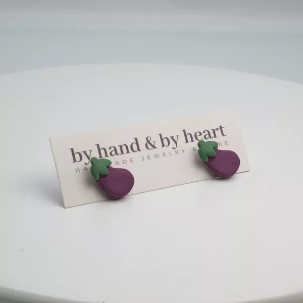 Eggplant Stud Earrings