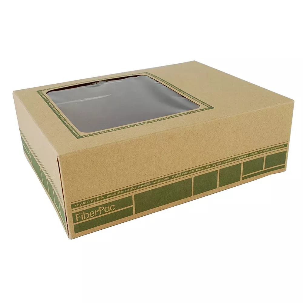 Fiber-Pac Kraft Window Entree & Lunch Box