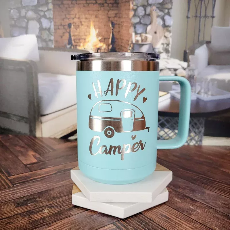 Happy Camper - RV Camping - Engraved Polar Camel Mug