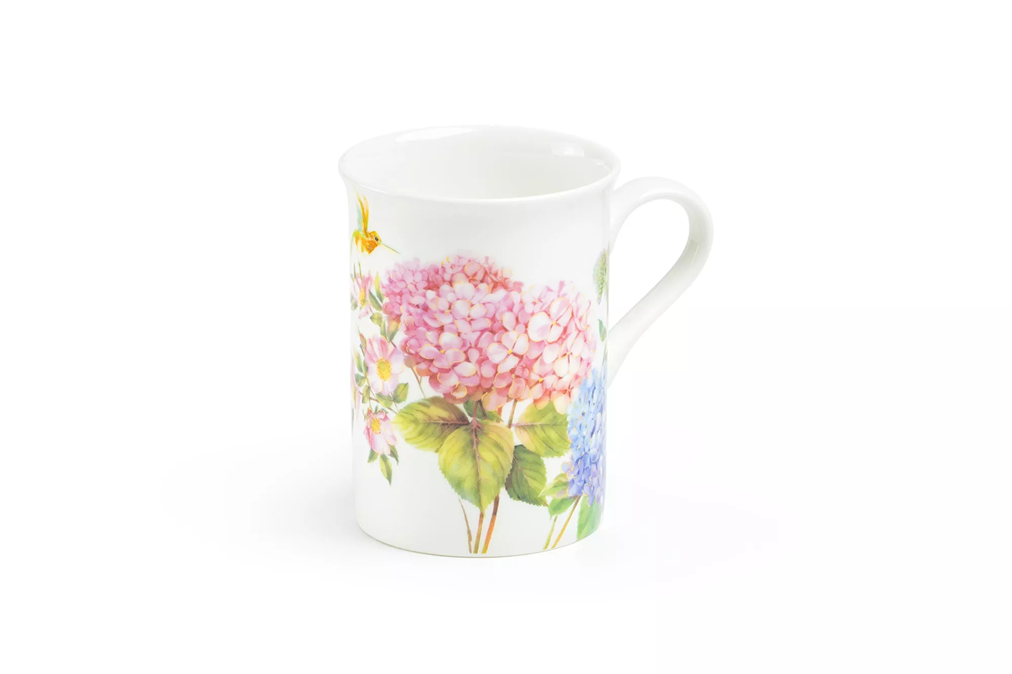 Hydrangea with Hummingbird Bone China Mug
