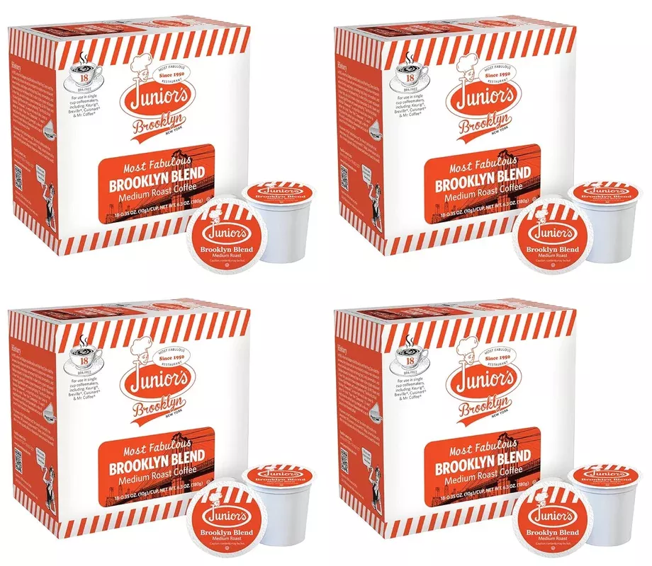 Junior’s Most Fabulous Brooklyn Blend Single Serve Coffee Cups – 18 Count (Case of 4)