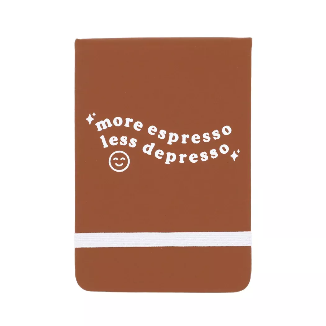 Leatherette Pocket Journal More Espresso Less Depresso
