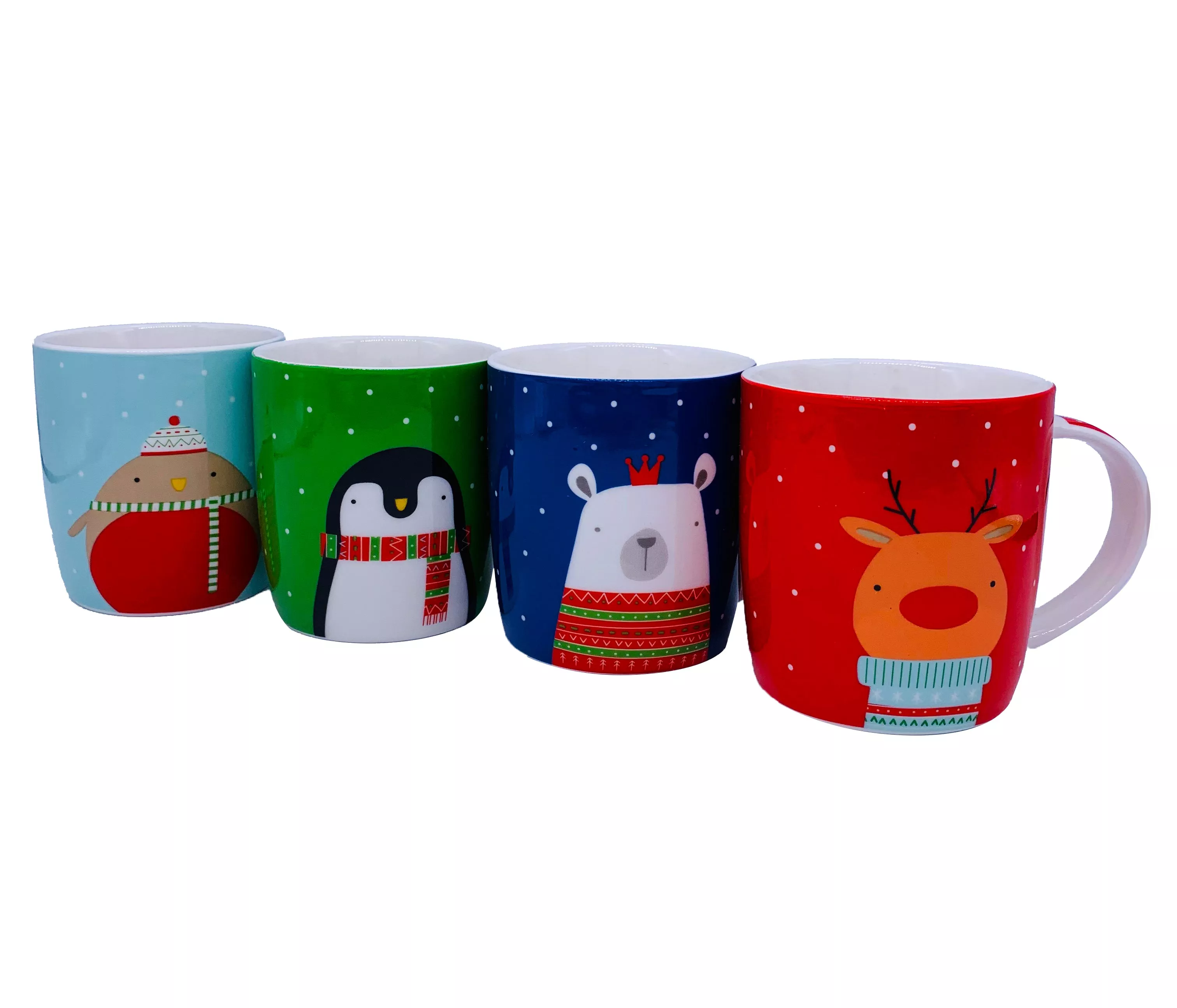 Let It Snow Tea Mug|Sky Blue&Green&Navy Blue&Red