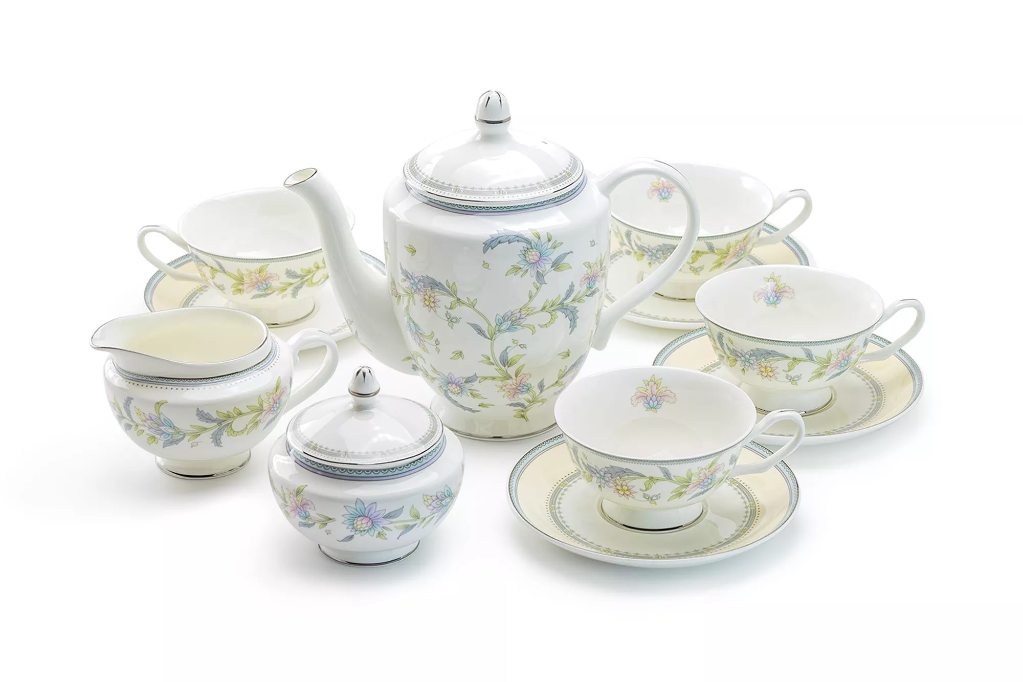 Lotus Garden Bone China Tea Set