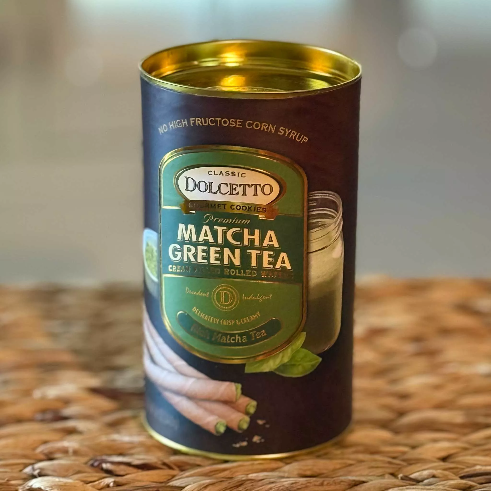 MATCHA-FILLED ROLLED WAFER COOKIES