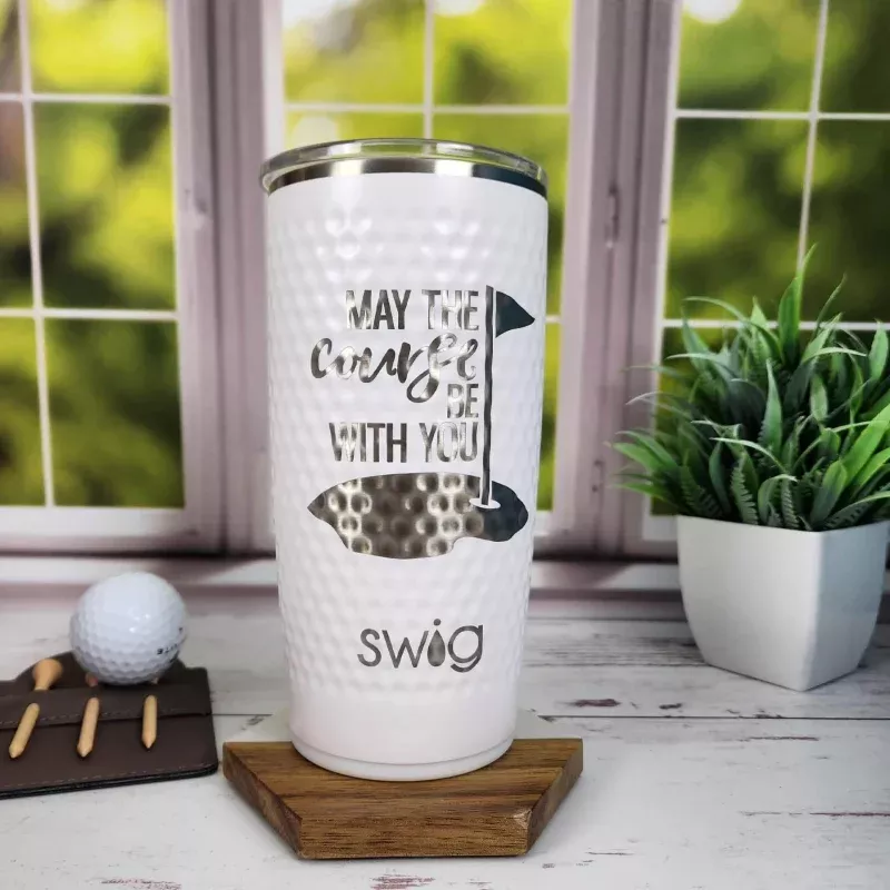 May the Course Be With You - Engraved Swig Tumbler