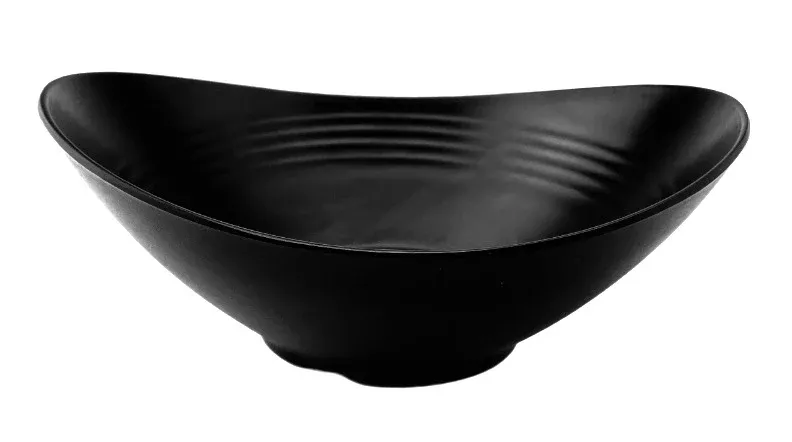 Melamine Oval Bowl 7-1/4″, Matte Black