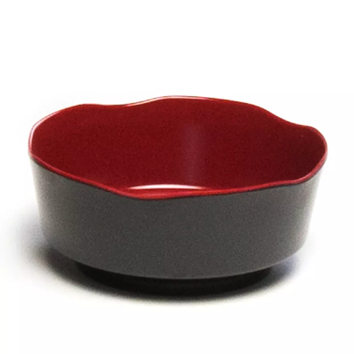 Melamine Petal Bowl 5-3/8″, Black/Red