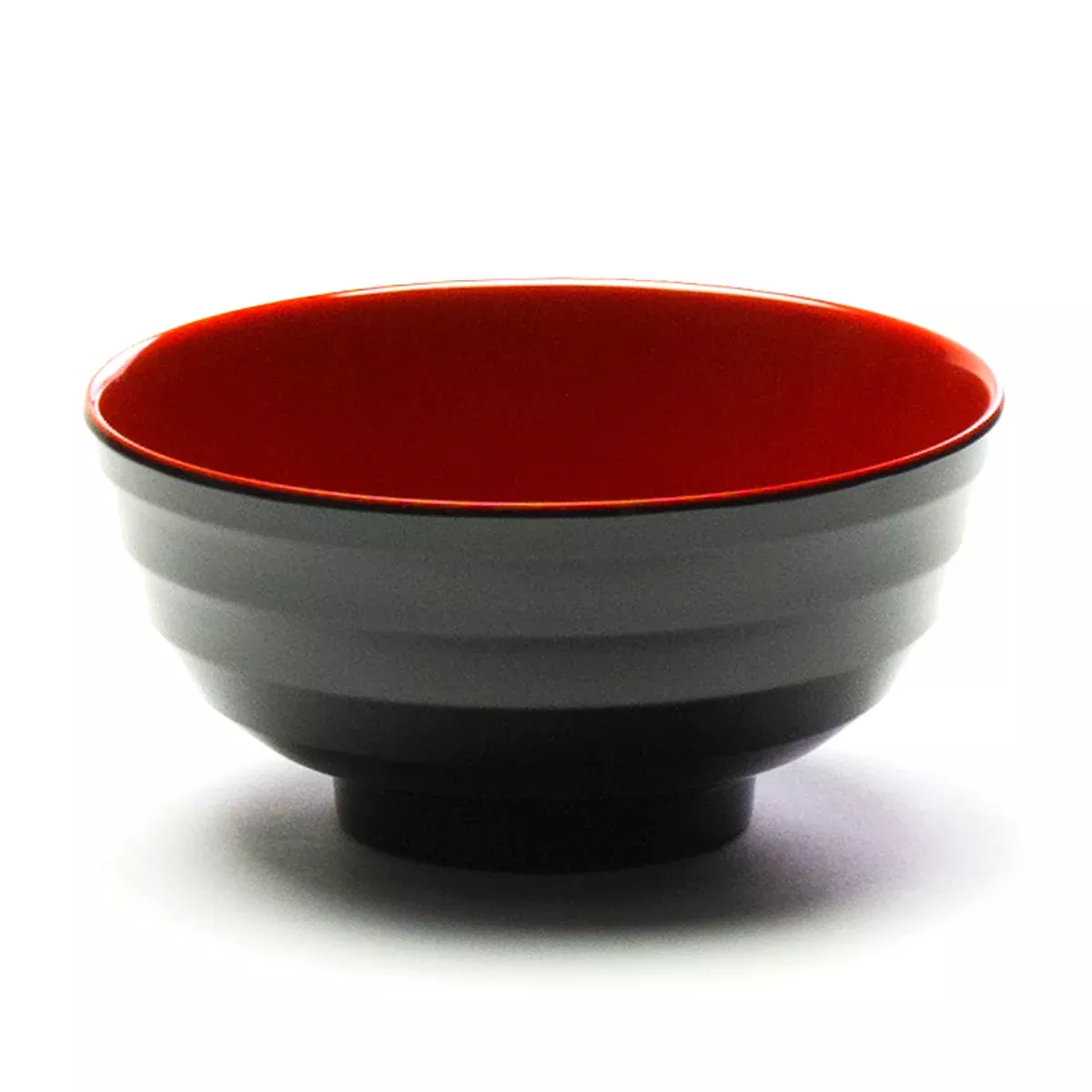 Melamine Round Bowl 6-1/4″, Black/Red
