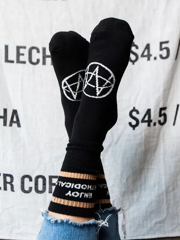 Methodical Crew Socks—The Icon, Black and Gold