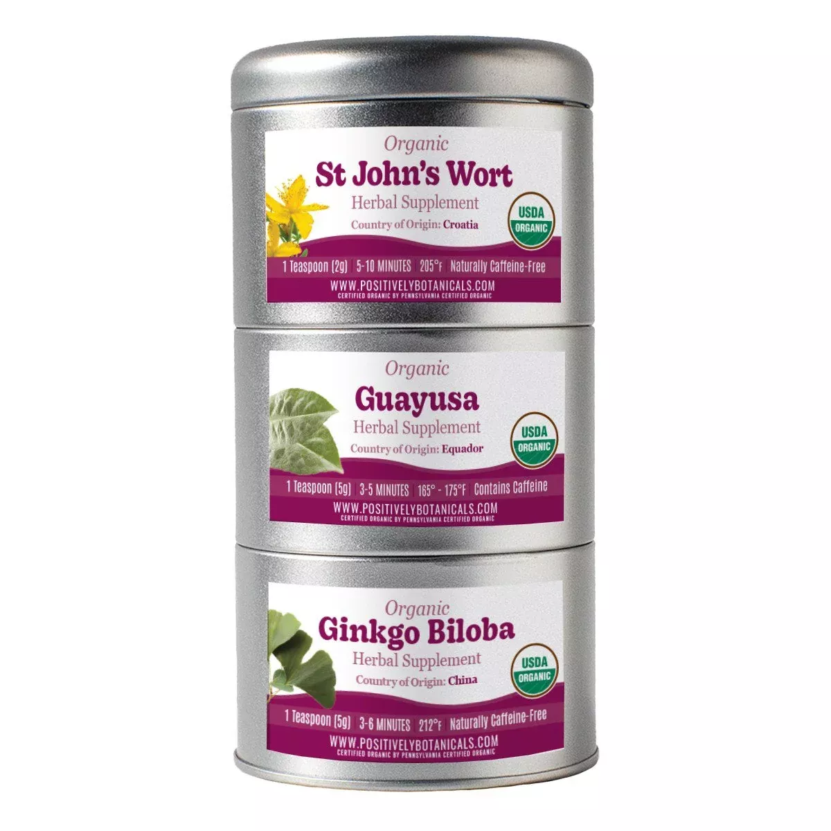 Organic Positively Botanical Tin Trio - Feeling Focused