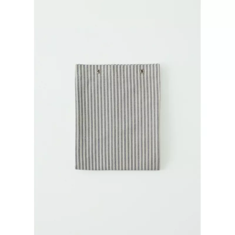 Organic Ticking Stripe Shower Curtain | Ecru/Graphite