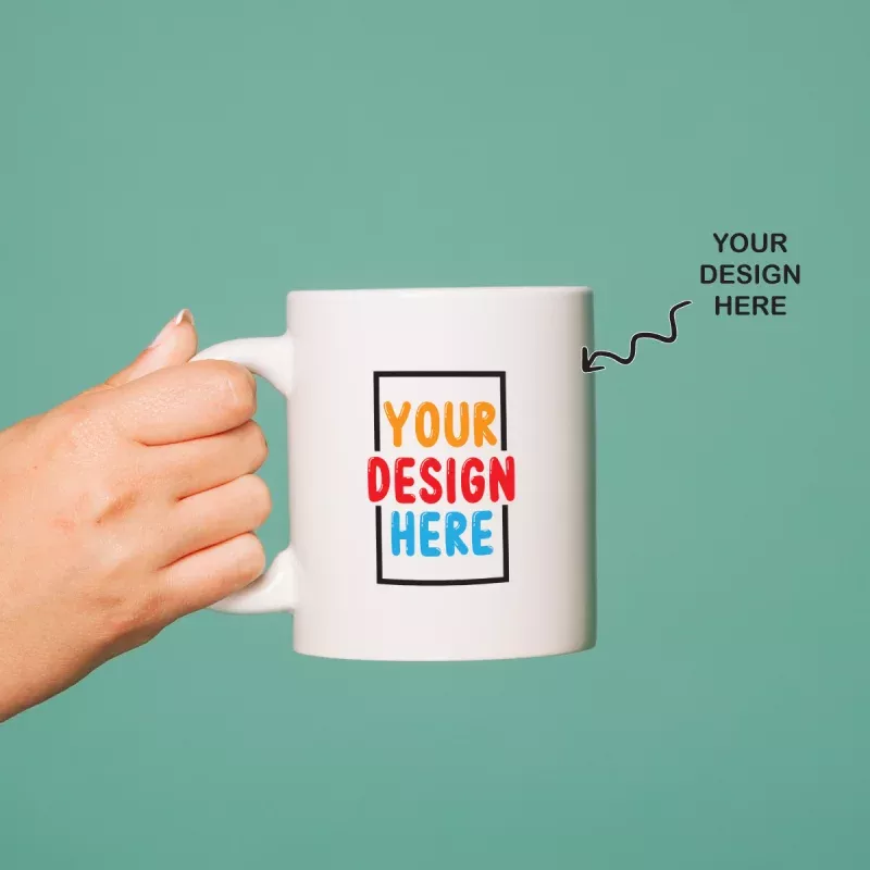 Personalized Round Ceramic Mug - 350ml Capacity - For Return Gift, Corporate Gifting, Office or Personal Use TGMSGRCM
