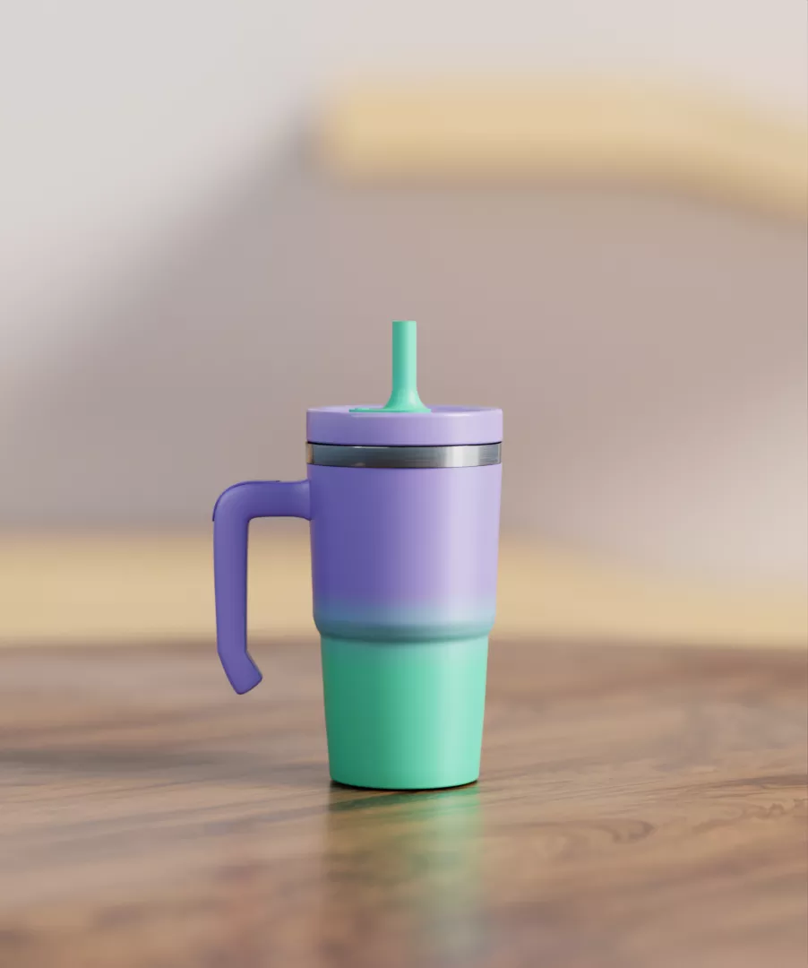 Purple Green Gradient Spill Proof Kids CREWCUP 20oz