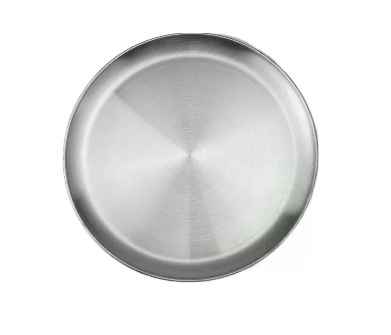 Satin Stainless Steel Round Plate, 13"