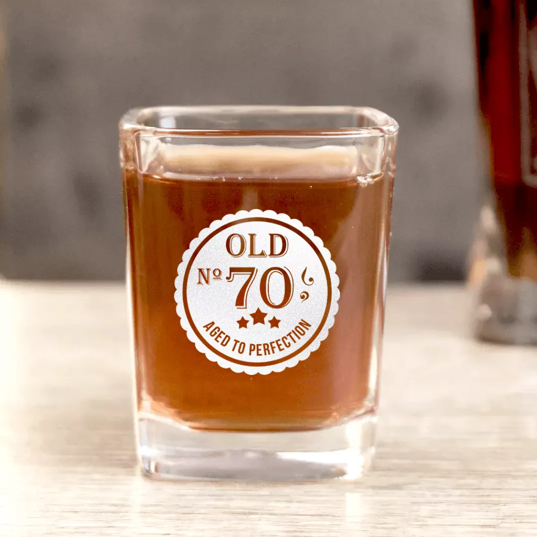 Seventy Aged To Perfection Square Shotglass