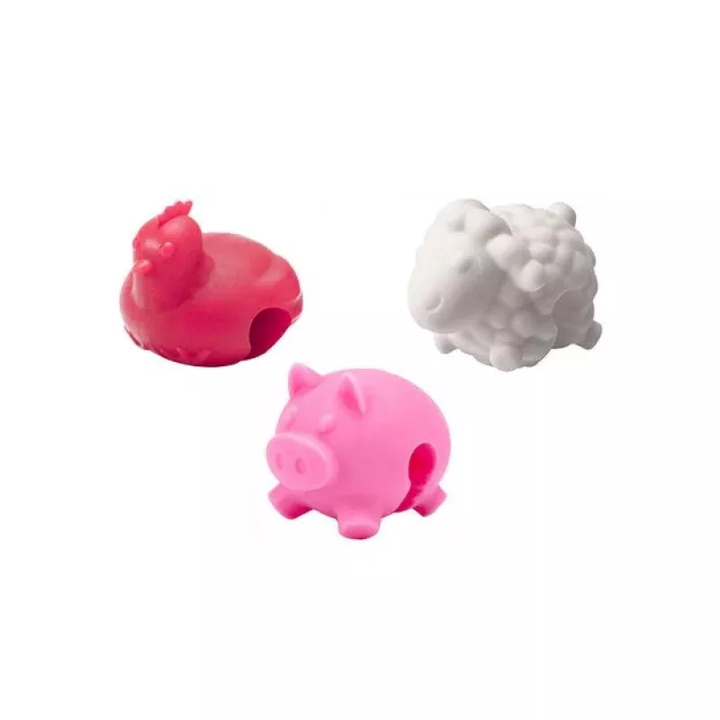 SILICONE FARM ANIMAL LID LIFTERS - SET OF 3