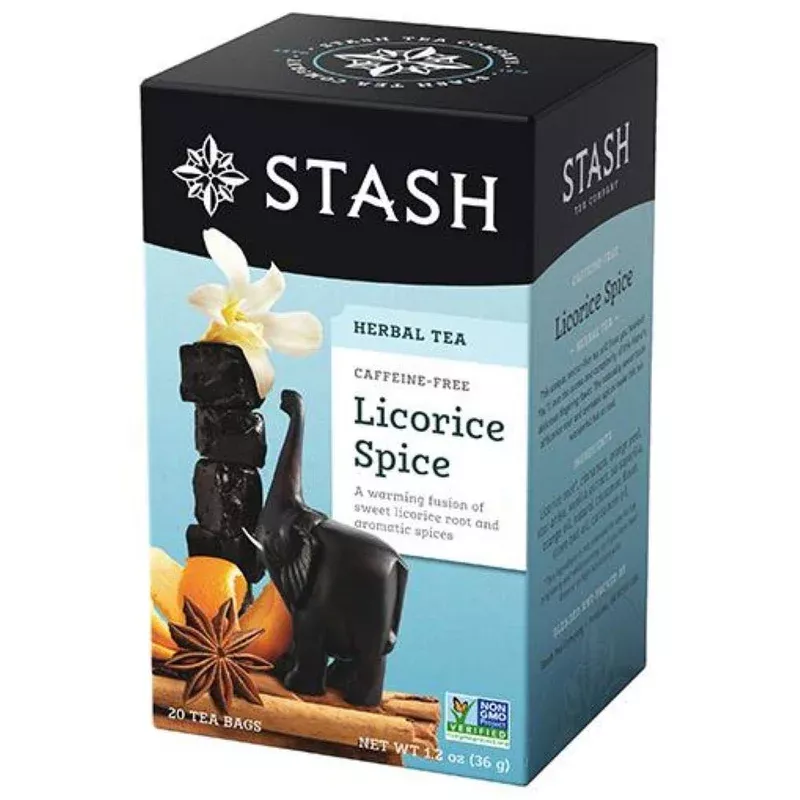 Stash Tea Licorice Spice Caffeine Free Herbal Tea Bags – 20 Count (Case of 6)
