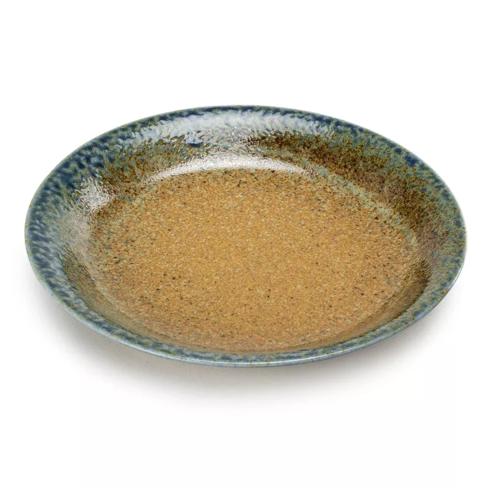 Stony Round Plate 9-1/2″, Blue/Brown