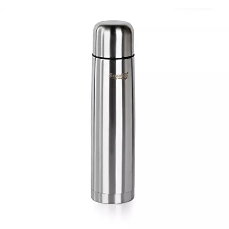 Sumeet Double Walled Flask / Water Bottle with Flip Lid 24 Hours Hot and Cold - 1000ml - 1Pc