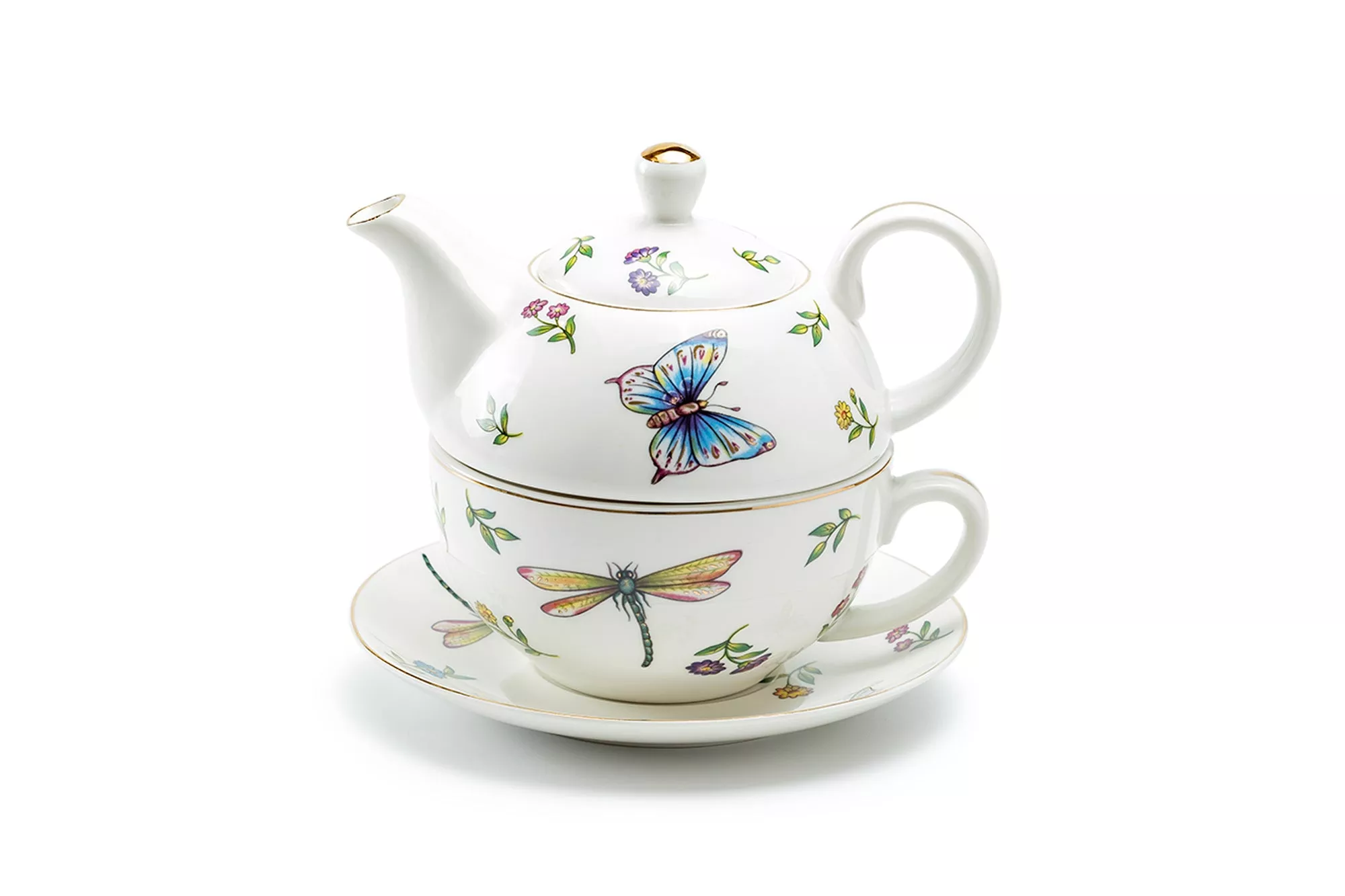 Summer Garden Fine Porcelain Tea For One Set