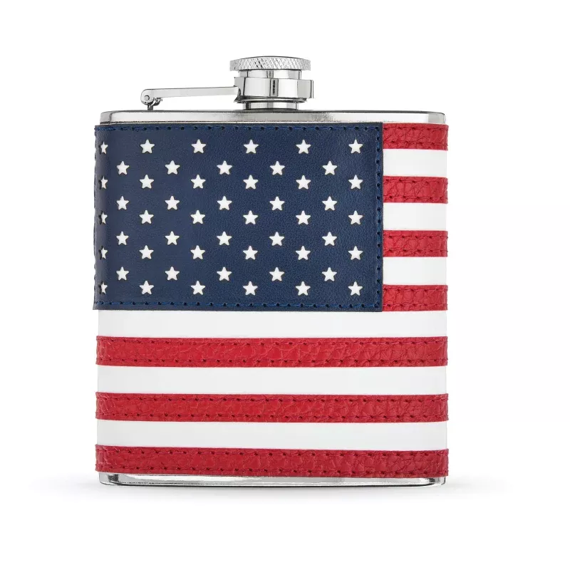 Trueflask 6 oz American Flag Flask with Funnel