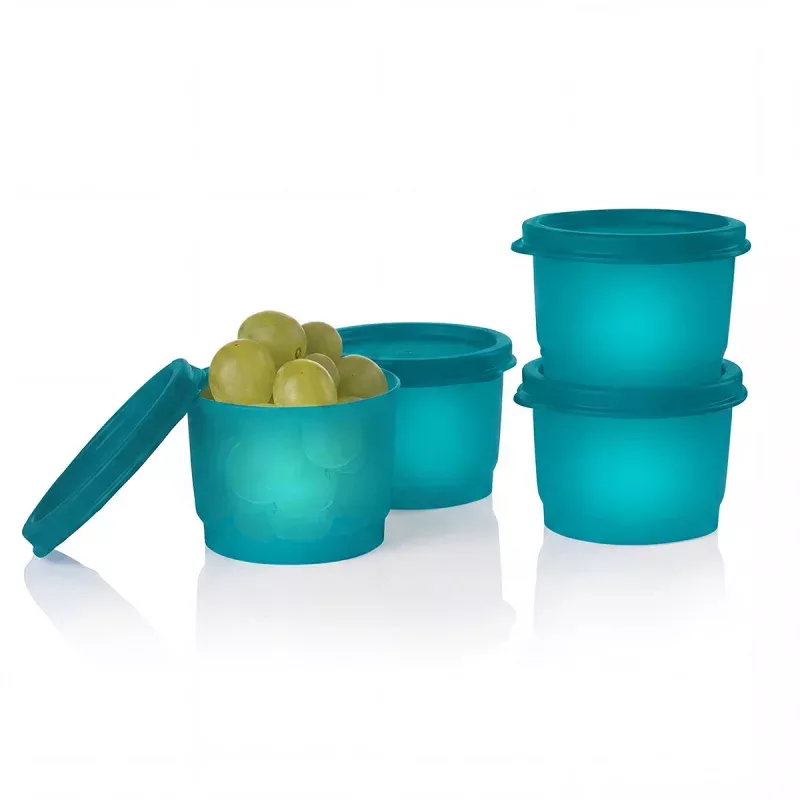 Tupperware Snack Cups | Stackable Liquid-Tight Containers | 4 Oz / 120 Ml | Set of 4