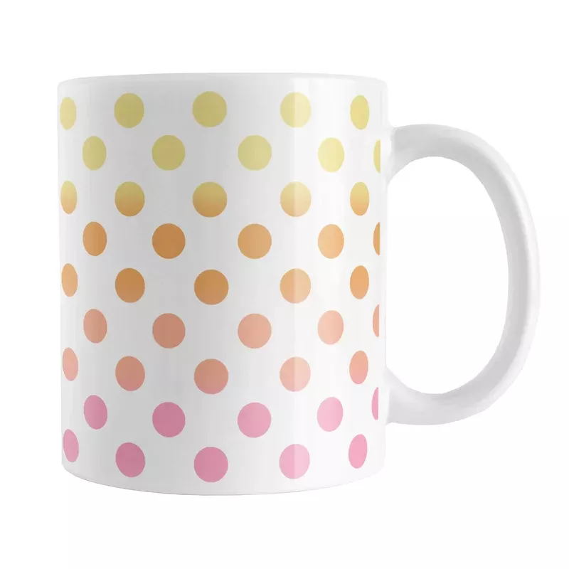 Warm Ombre Polka Dots Mug