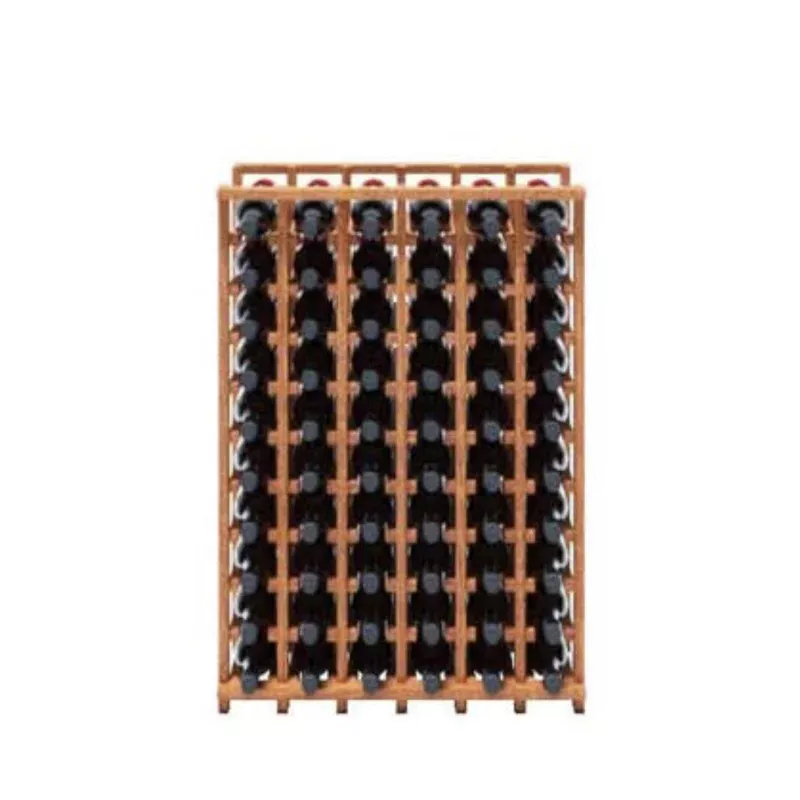 Wood Base Wine Rack 6 Column Standard Bottle Storage