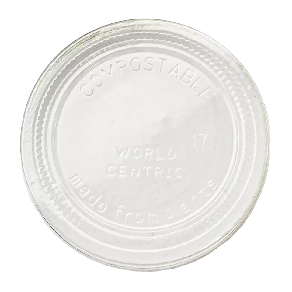 World Centric PLA Lid – Fits 2 oz Portion Cups I No PFAS Added I 2000 per case