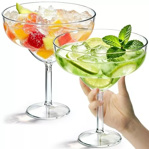 ZYFLSIYU 36 oz Large Plastic Margarita Glasses Set of 2, Clear Party Cups